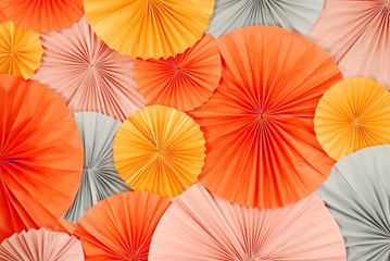circle of fans paper pattern  background