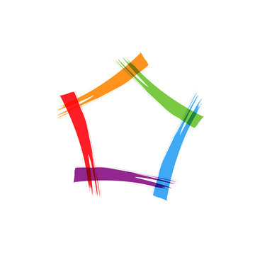 recommend clip art: Abstract logo pentagon scrawled