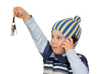 Cute little boy isolated on white background