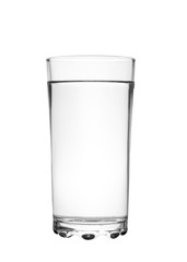full glass of water isolated on white background