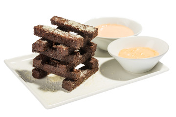 Crackers and sauce