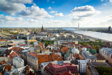 Fototapeta na wymiar Top view of the old city of Riga