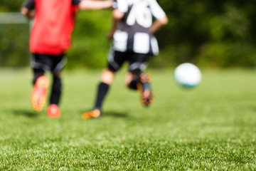 Kids soccer blur