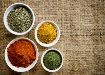 various kinds of spices