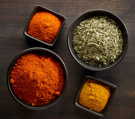 various kinds of spices