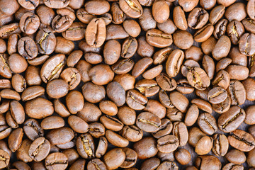 Roasted coffee beans, can be used as a background