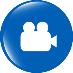 video camera icon web app button isolated on white