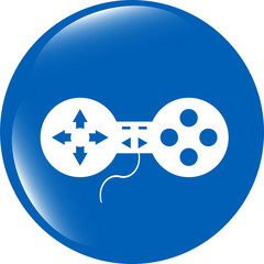 game controller web icon, button isolated on white