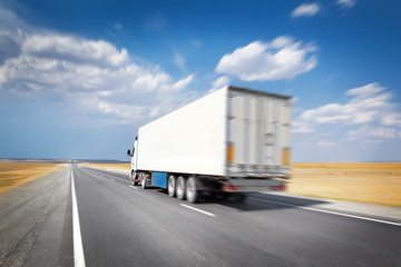 semitruck on the desert road