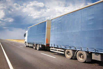 semitruck on the desert road