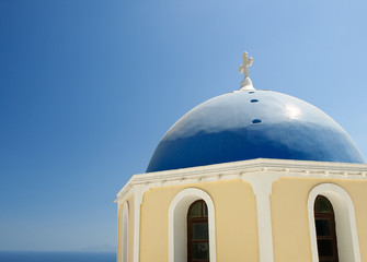 Fototapeta na wymiar Cupolas from Santorini, Greece