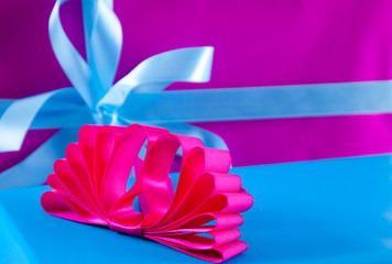 Christmas gifts with ribbons