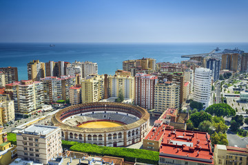 Fototapeta na wymiar Malaga, Spain Cityscape on the Mediterranean