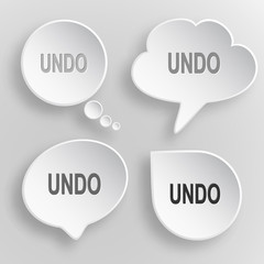 Undo. White flat vector buttons on gray background.