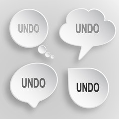 Undo. White flat vector buttons on gray background.