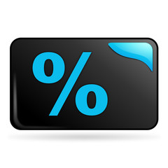 pourcentage sur bouton web rectangle bleu