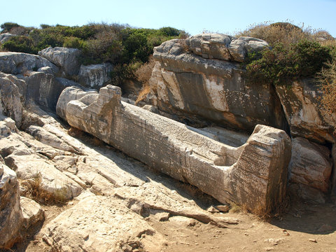 Old statue in Naxos, Greece