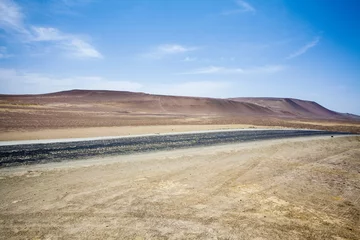 Gordijnen Desert next to the ocean in National Park Paracas in Ica, Peru © jeeweevh