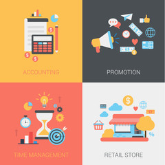 Accounting, promotion, time management, store flat web templates
