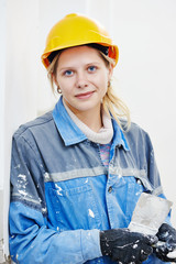 Female plasterer portrait