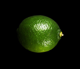 Lime on black background