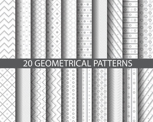 20 gray dotted and striped patterns