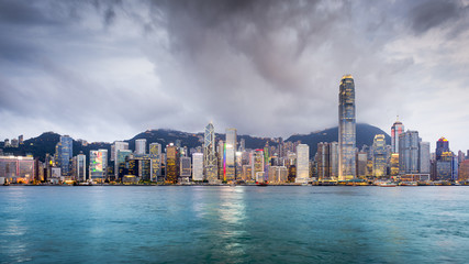 Obraz premium Hong Kong, China City Skyline