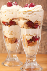 coconut, raspberry and lemon trifle