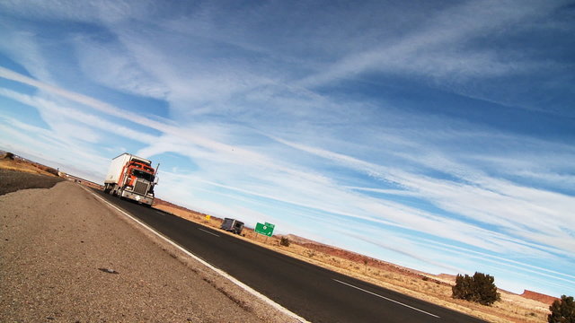 Interstate Highway Semi Truck