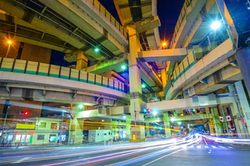 Fototapete Stadtbild und Autobahnkreuzung von Tokio, Japan © SeanPavonePhoto