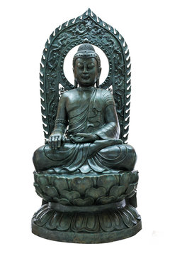 Buddha statue on white isolate