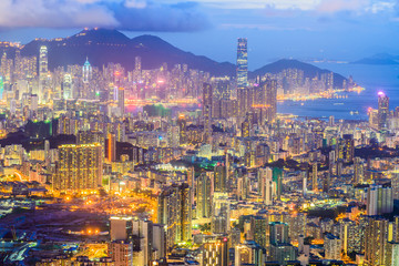 Obraz premium HONG KONG -August 10: Scene of the Victoria Harbour on August 10