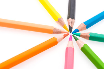 Naklejka premium Colorful pencil isolated on white background