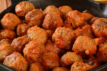 Italian meatballs closeup