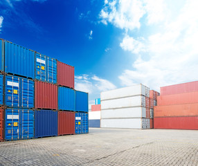 Stack of Cargo Containers at the docks