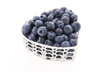 Blueberry basket isolated on white