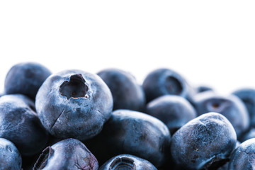 Blueberry basket isolated on white