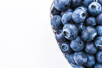 Blueberry basket isolated on white