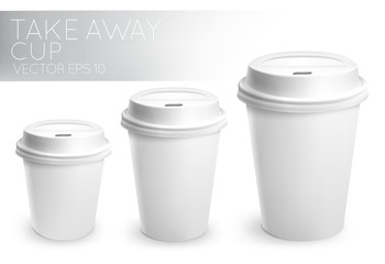 Take away paper cup white