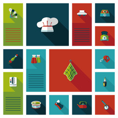 Kitchenware flat app ui background,eps10
