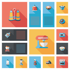 Kitchenware flat app ui background,eps10