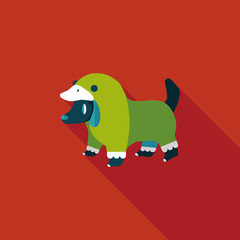 Pet Clothes flat icon with long shadow, eps10