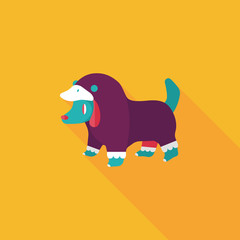 Pet Clothes flat icon with long shadow, eps10