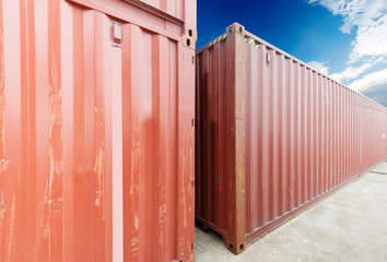 Fototapeta premium Stack of Cargo Containers at the docks