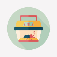 Pet beetle flat icon with long shadow,eps10