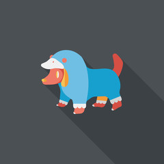 Pet Clothes flat icon with long shadow, eps10