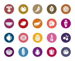 Fruit and Vegetable Color Icons