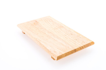 Wooden cutting board isolated on white background