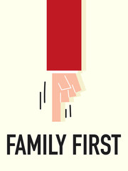 Word FAMILY FIRST vector illustration
