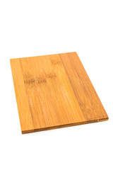 Wooden cutting board isolated on white background